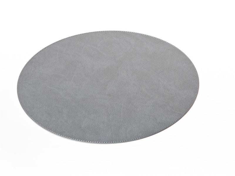 Nikalaz Oval Placemats Set (Pack of 4) Recycled Leather Table Mats 18 x 13 inches (45.7 x 33 centimetres), Kitchen Dining Table Decor by Nikalaz (Dirty Grey) - Image 4